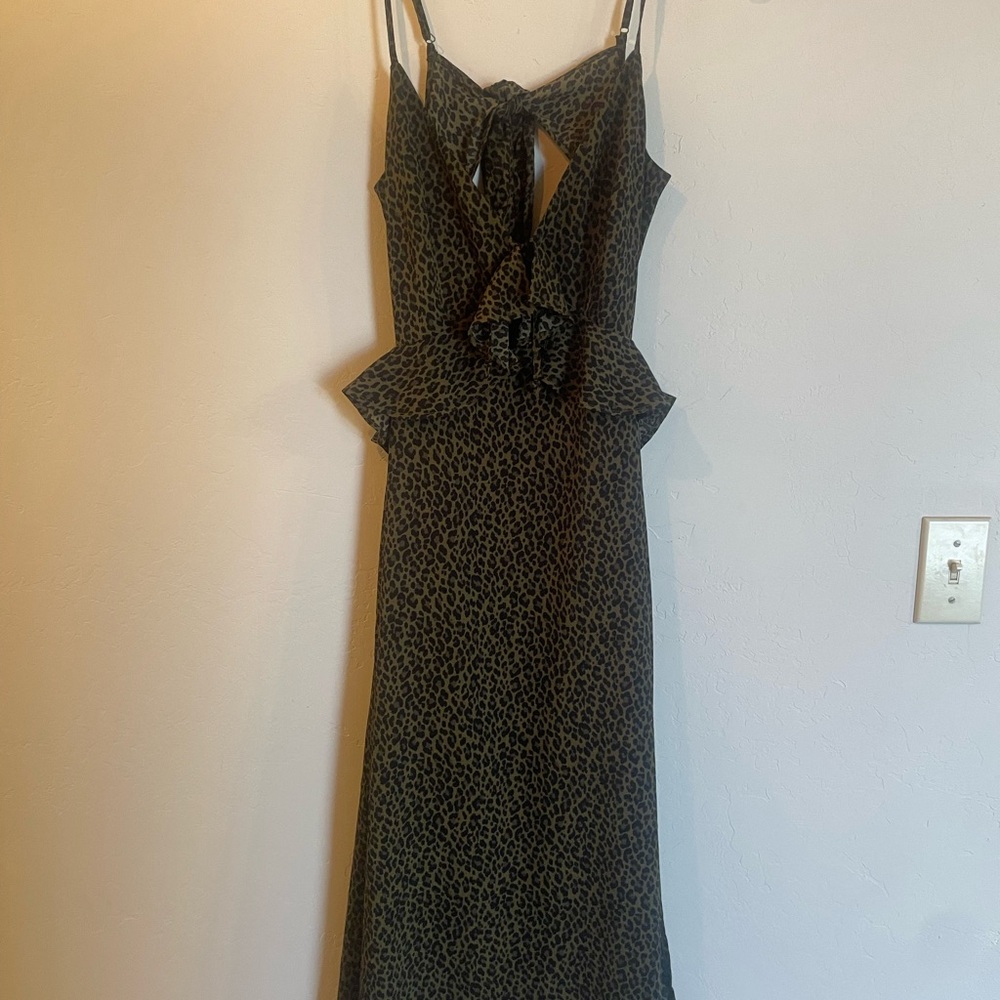 Chic Backless Leopard Print Dress